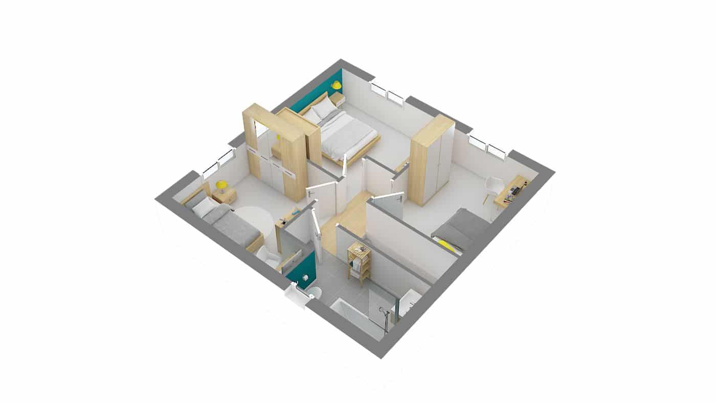 Modele maison neuve Bergerac_a-g-axo_etage